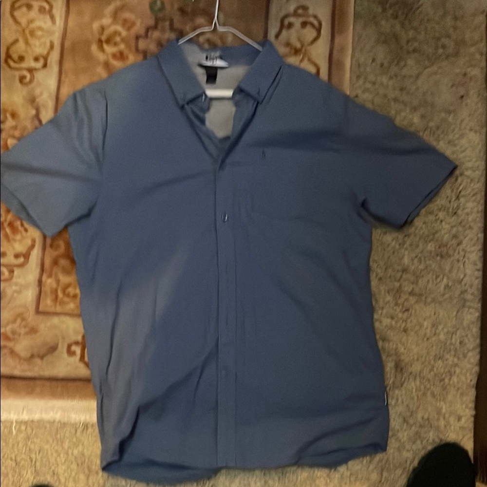 Volcom Men's Casual Blue Button Down Shirt